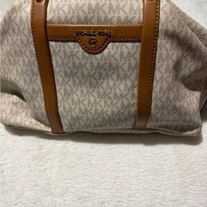 Michael Kors Tan and Brown Signature Tote
